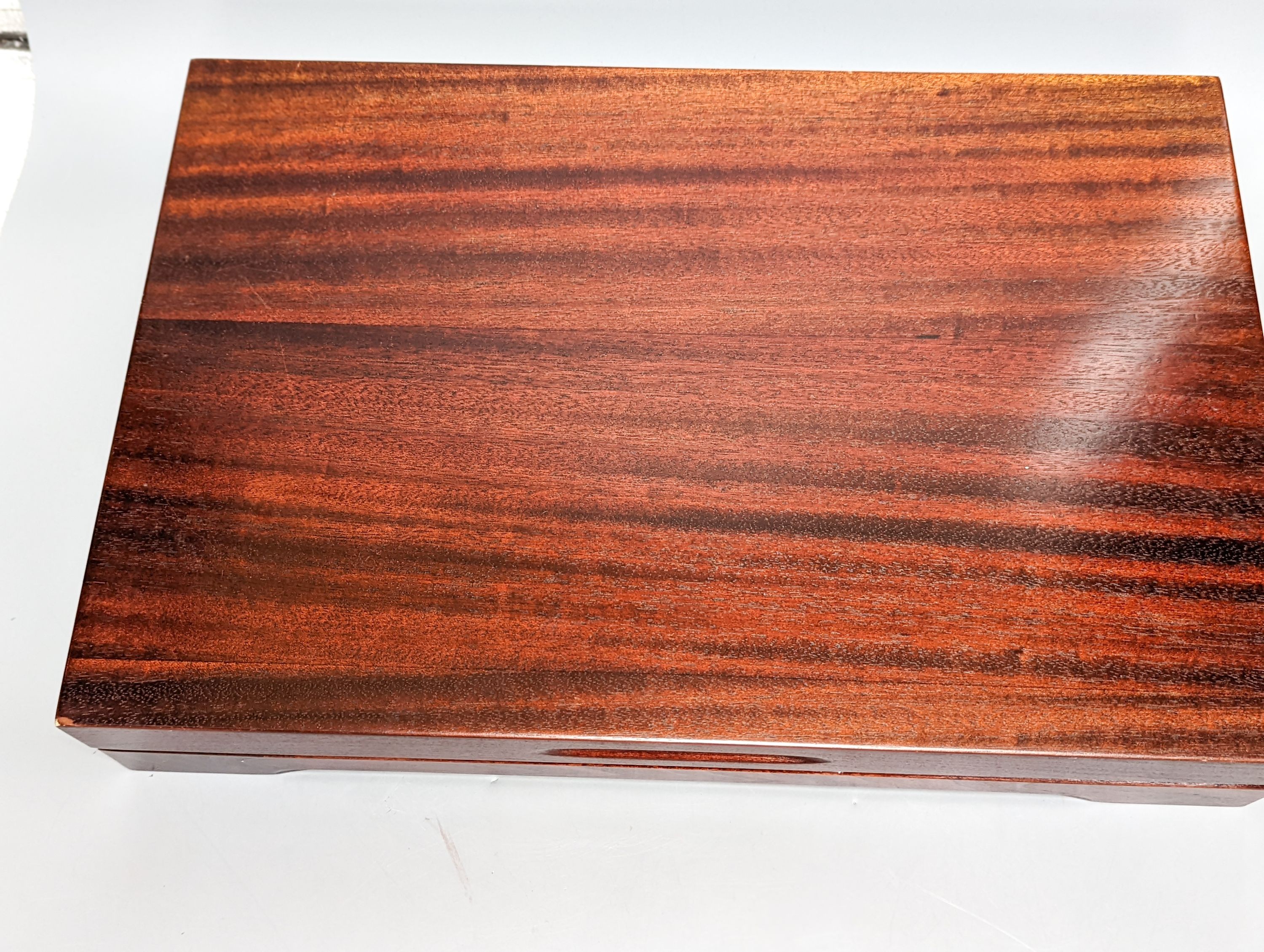 Garrard mahogany cased canteen silver plated cutlery